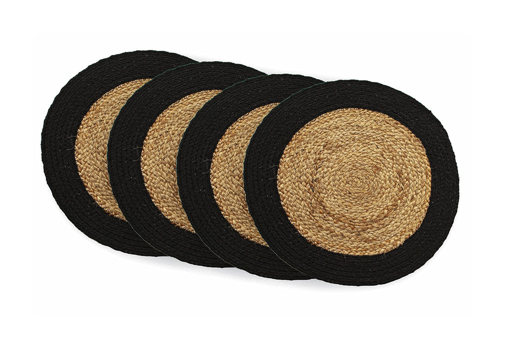 Jute & Cotton Braided Placemats — Round (Set of 4)