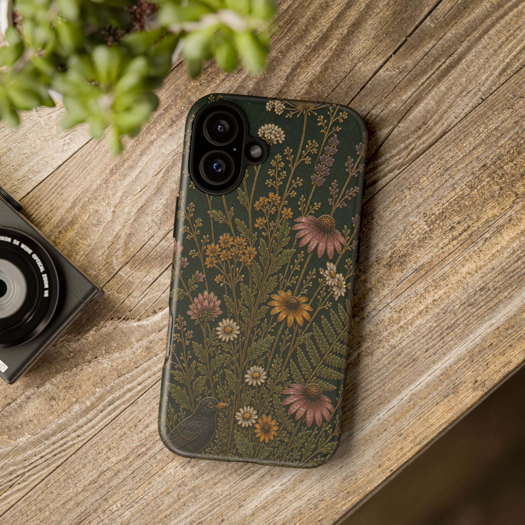 Floral Matte iPhone Case for iPhone 15–17, Cloisonné Meadow