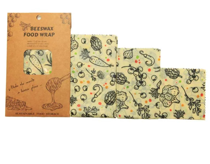 Reusable Beeswax Food Wrap (Set of 3)