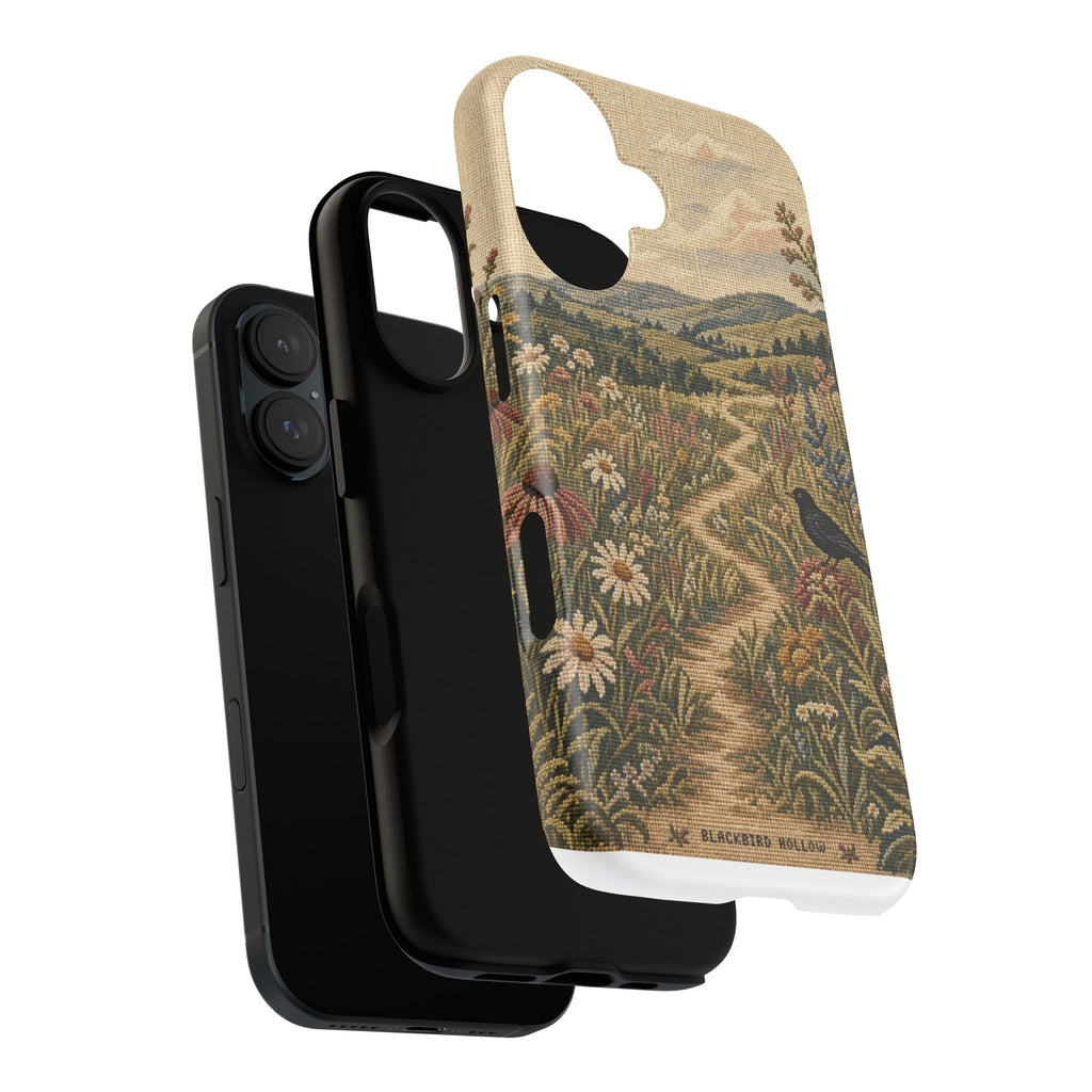 Floral Matte iPhone Case for iPhone 15–17, Needlepoint Meadow