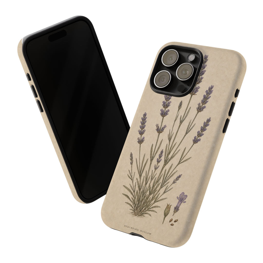 Vintage Lavender iPhone Case for iPhone 15–17, Botanical Art