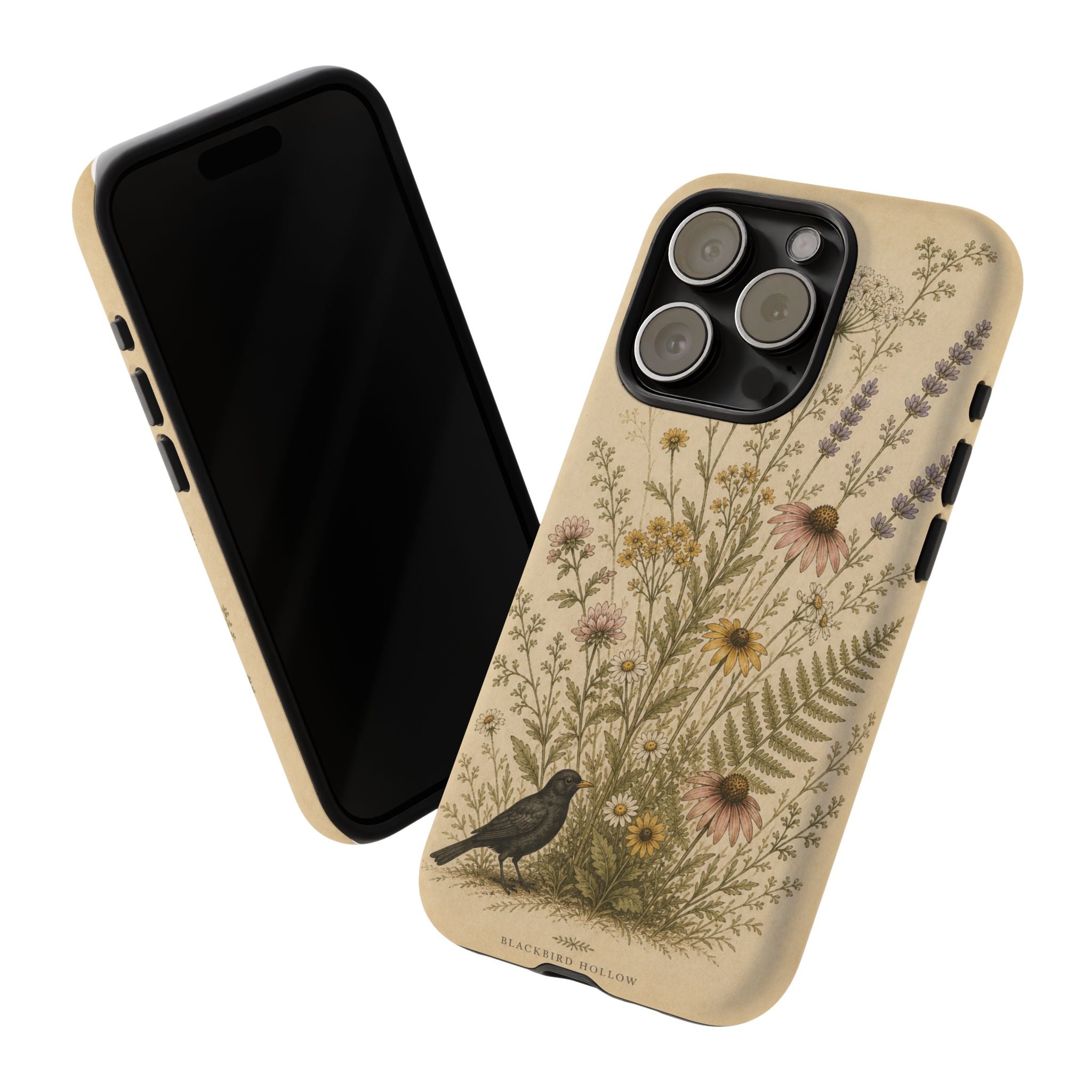 Vintage Botanical iPhone Case for iPhone 15–17, Wildflower Meadow