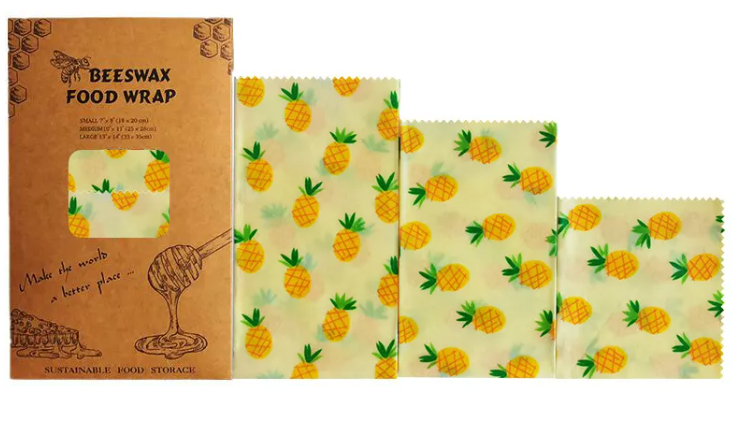 Reusable Beeswax Food Wrap (Set of 3)