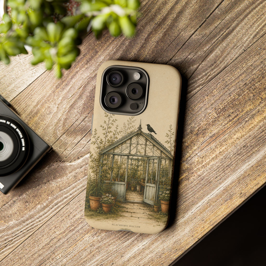 Vintage Greenhouse iPhone Case for iPhone 15–17, Botanical Art