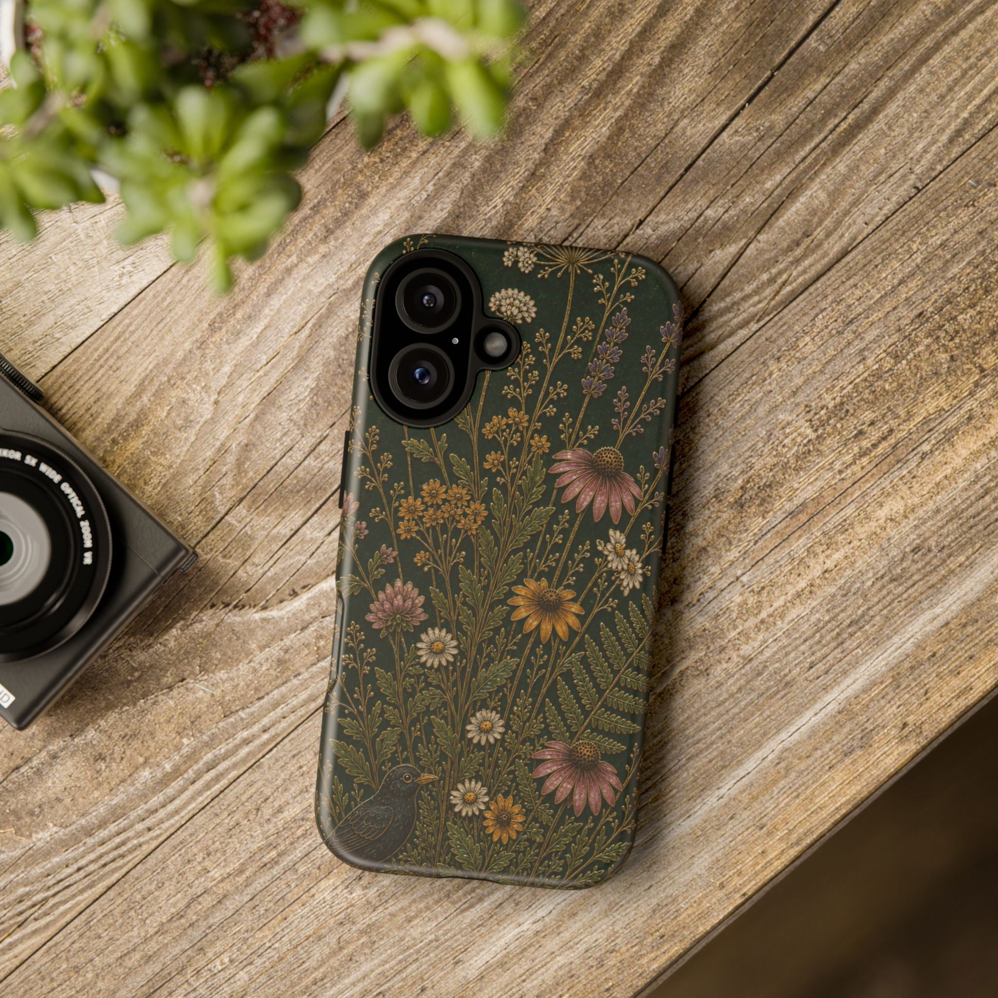 Floral Matte iPhone Case for iPhone 15–17, Cloisonné Meadow