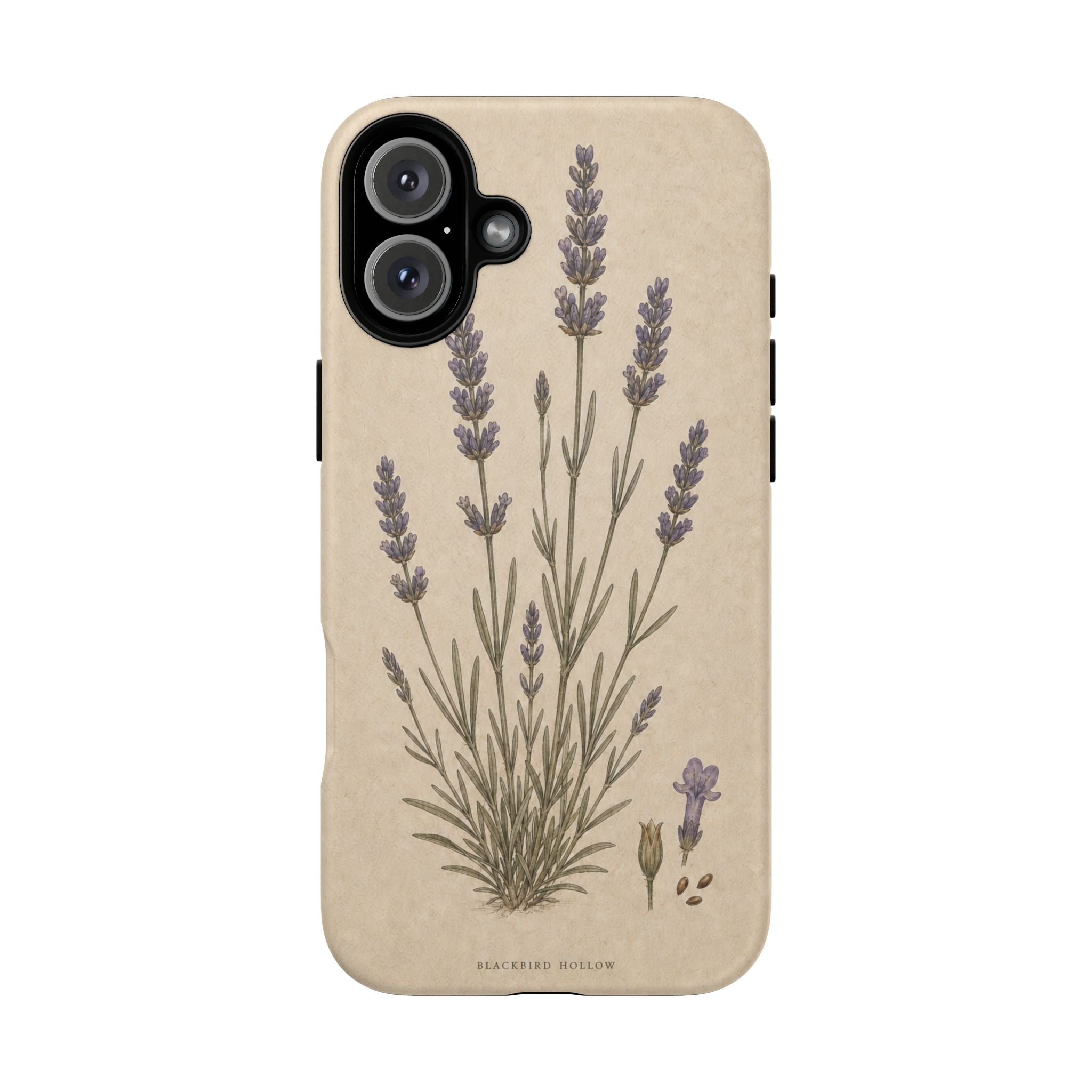 Vintage Lavender iPhone Case for iPhone 15–17, Botanical Art