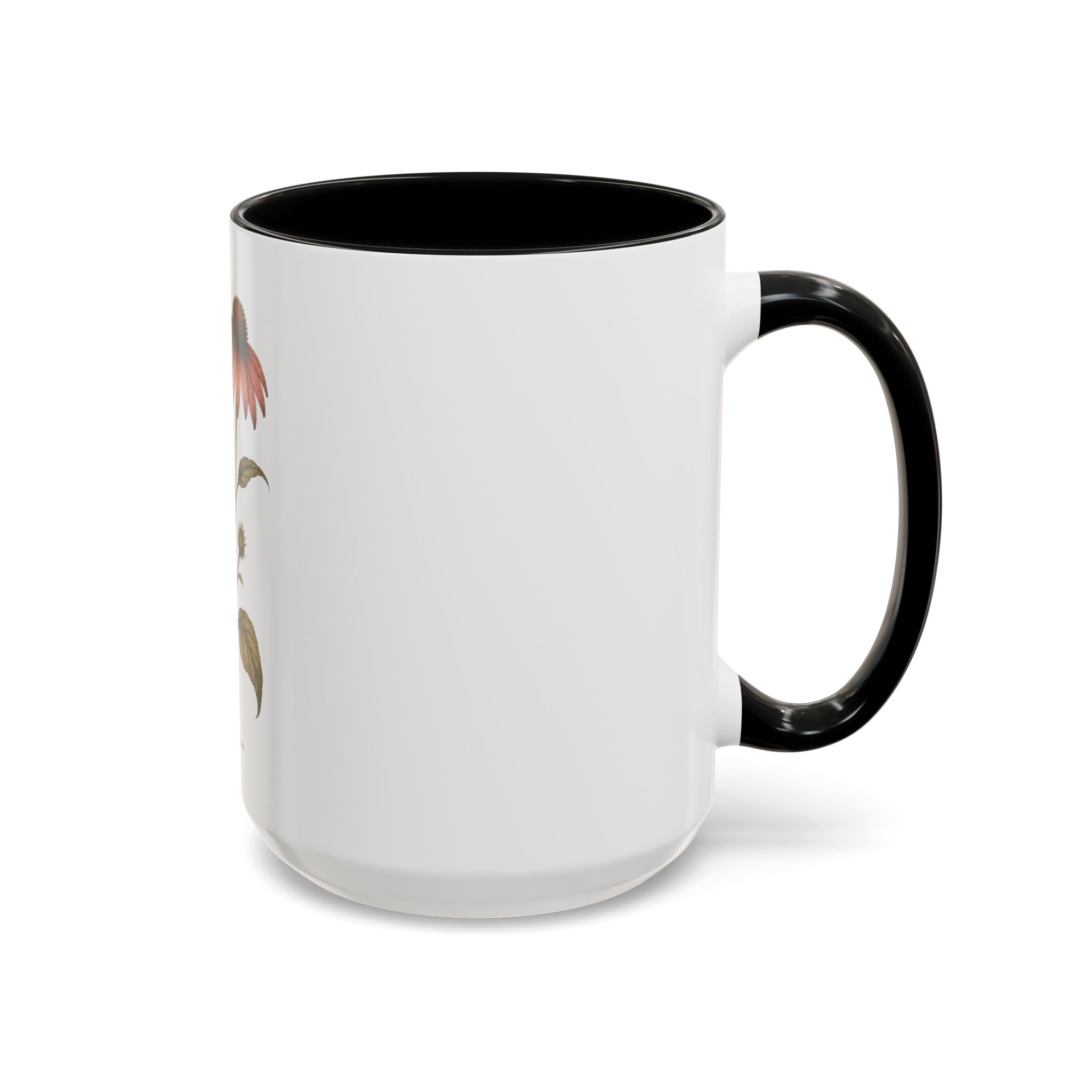 Botanical Coffee Mug, Echinacea and Honeybee Garden Design