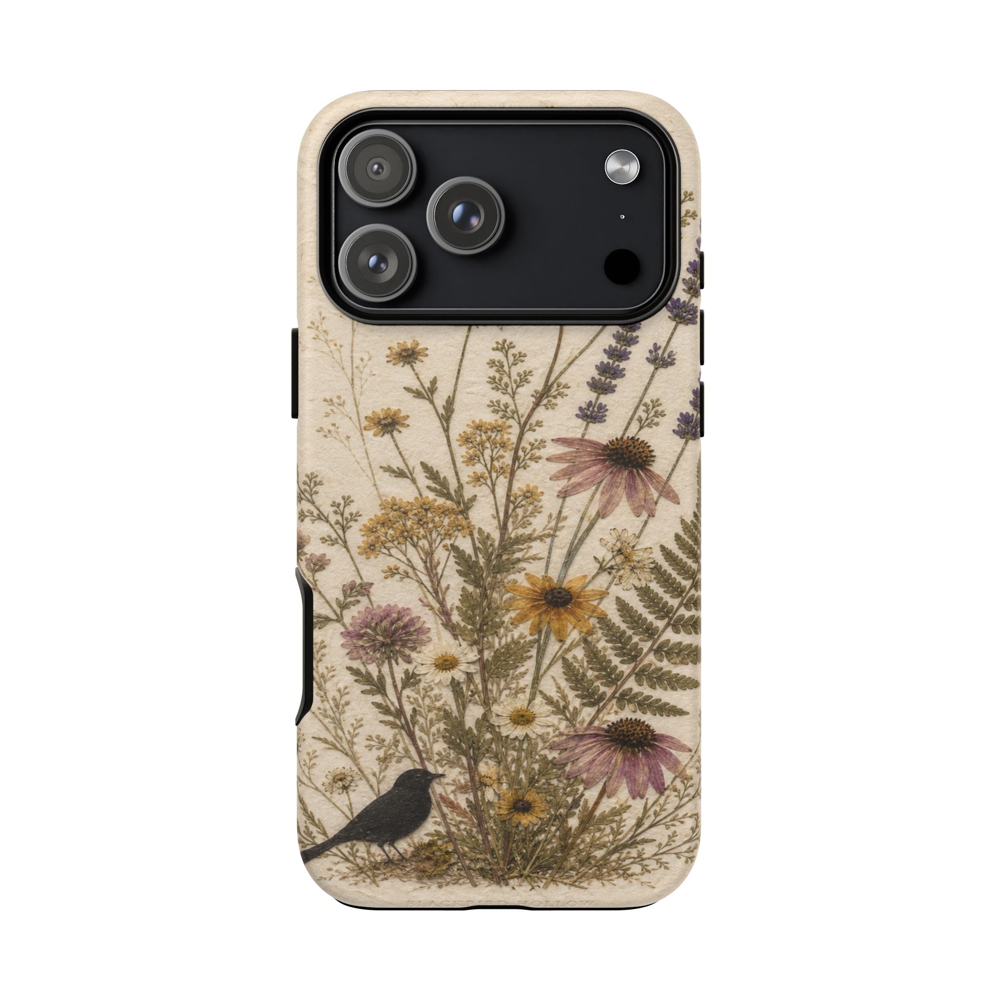 Pressed Flower iPhone Case for iPhone 15–17, Wildflower Herbarium