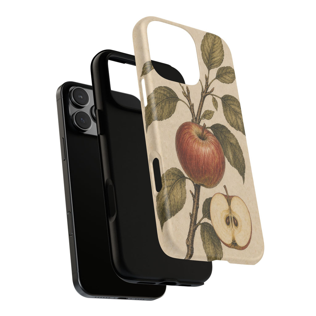 Vintage Botanical iPhone Case for iPhone 15–17, Heirloom Apple