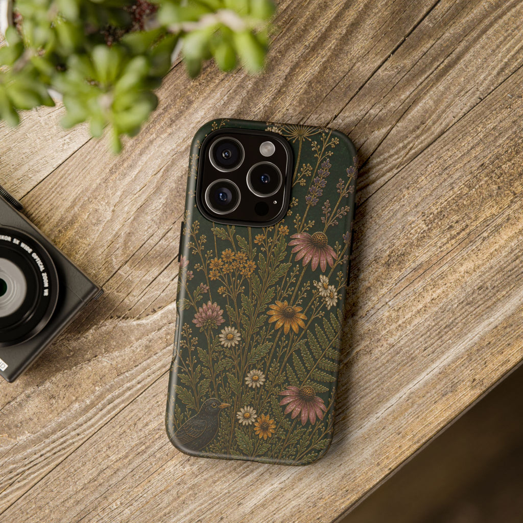 Floral Matte iPhone Case for iPhone 15–17, Cloisonné Meadow