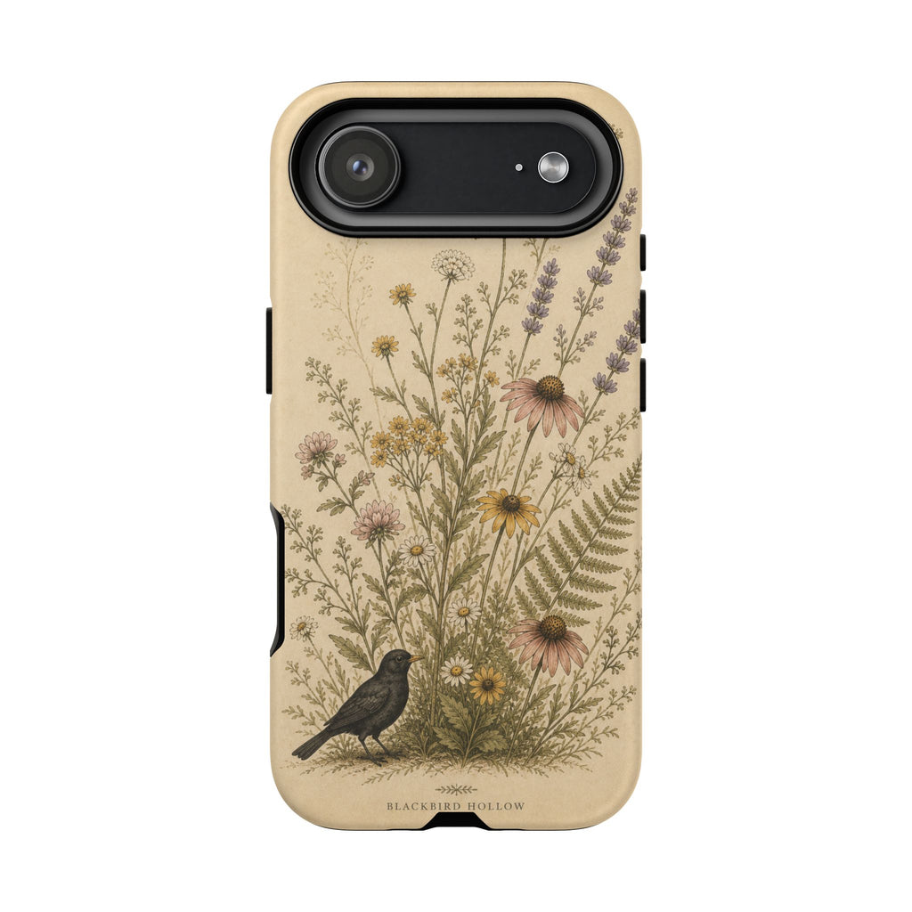 Vintage Botanical iPhone Case for iPhone 15–17, Wildflower Meadow