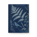 Blue Botanical Hardcover Journal, Cyanotype Wildflower Notebook