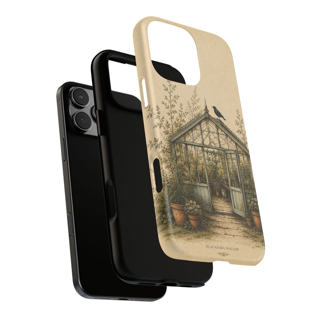 Vintage Greenhouse iPhone Case for iPhone 15–17, Botanical Art