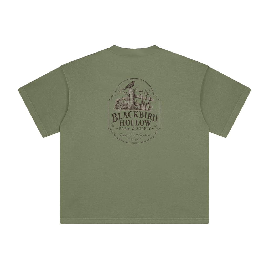 Farm & Supply Back-Print Tee — Heavyweight Vintage Wash