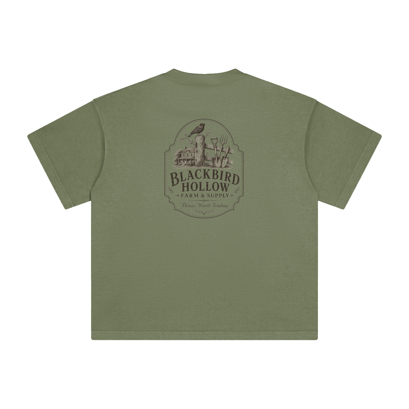 Farm & Supply Back-Print Tee — Heavyweight Vintage Wash