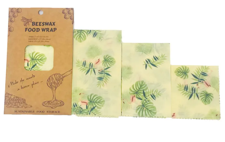 Reusable Beeswax Food Wrap (Set of 3)