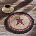 Braided Cotton Trivet — Star, Burgundy