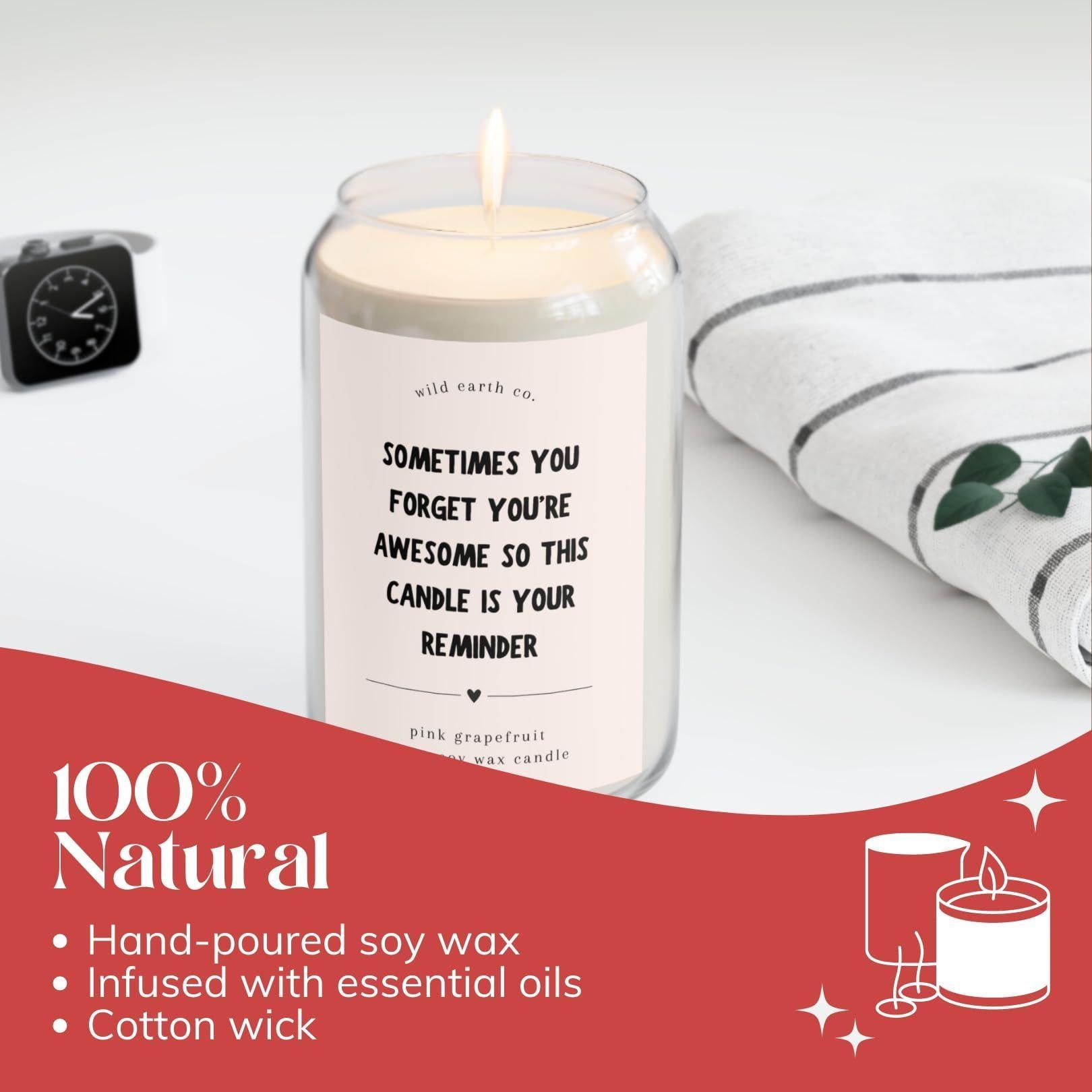 Wild Earth Co. Soy Candle — Pink Grapefruit
