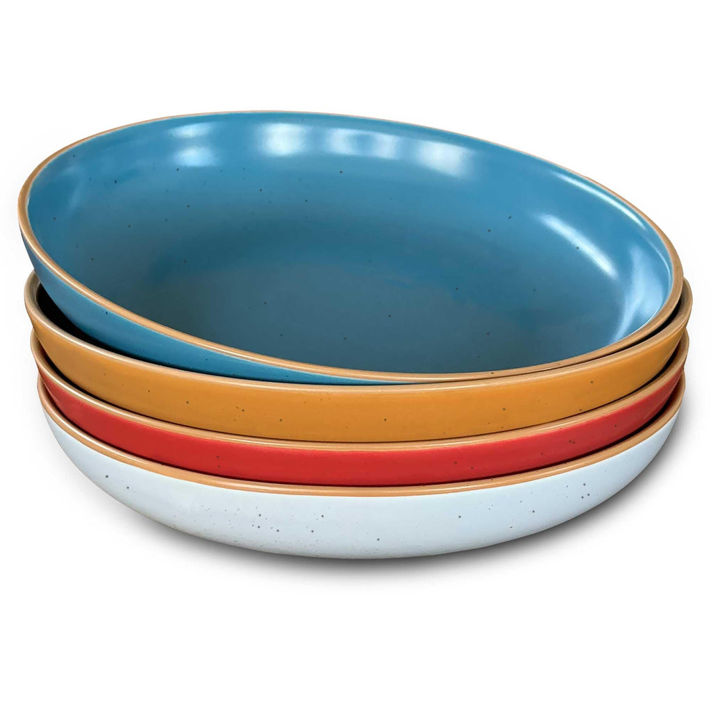 Mora "Pause" Pasta Bowls — Matte Stoneware, Set of 4