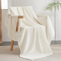 Waffle-Weave Throw — Coconut White