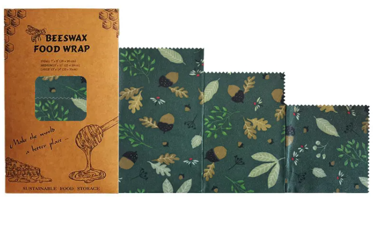 Reusable Beeswax Food Wrap (Set of 3)