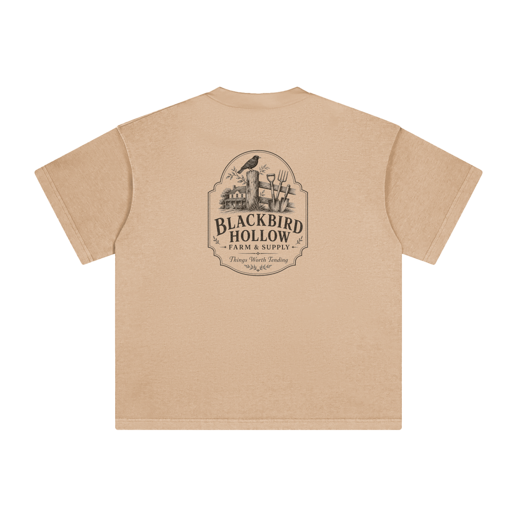 Farm & Supply Back-Print Tee — Heavyweight Vintage Wash