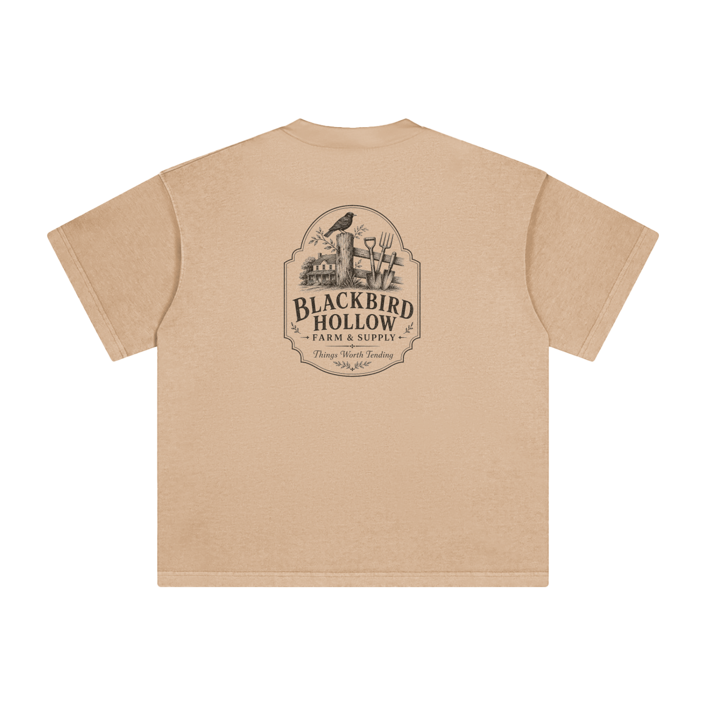 Farm & Supply Back-Print Tee — Heavyweight Vintage Wash