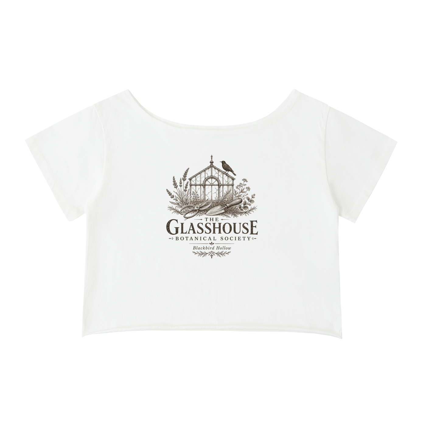 The Glasshouse Botanical Society Tee — Off-Shoulder