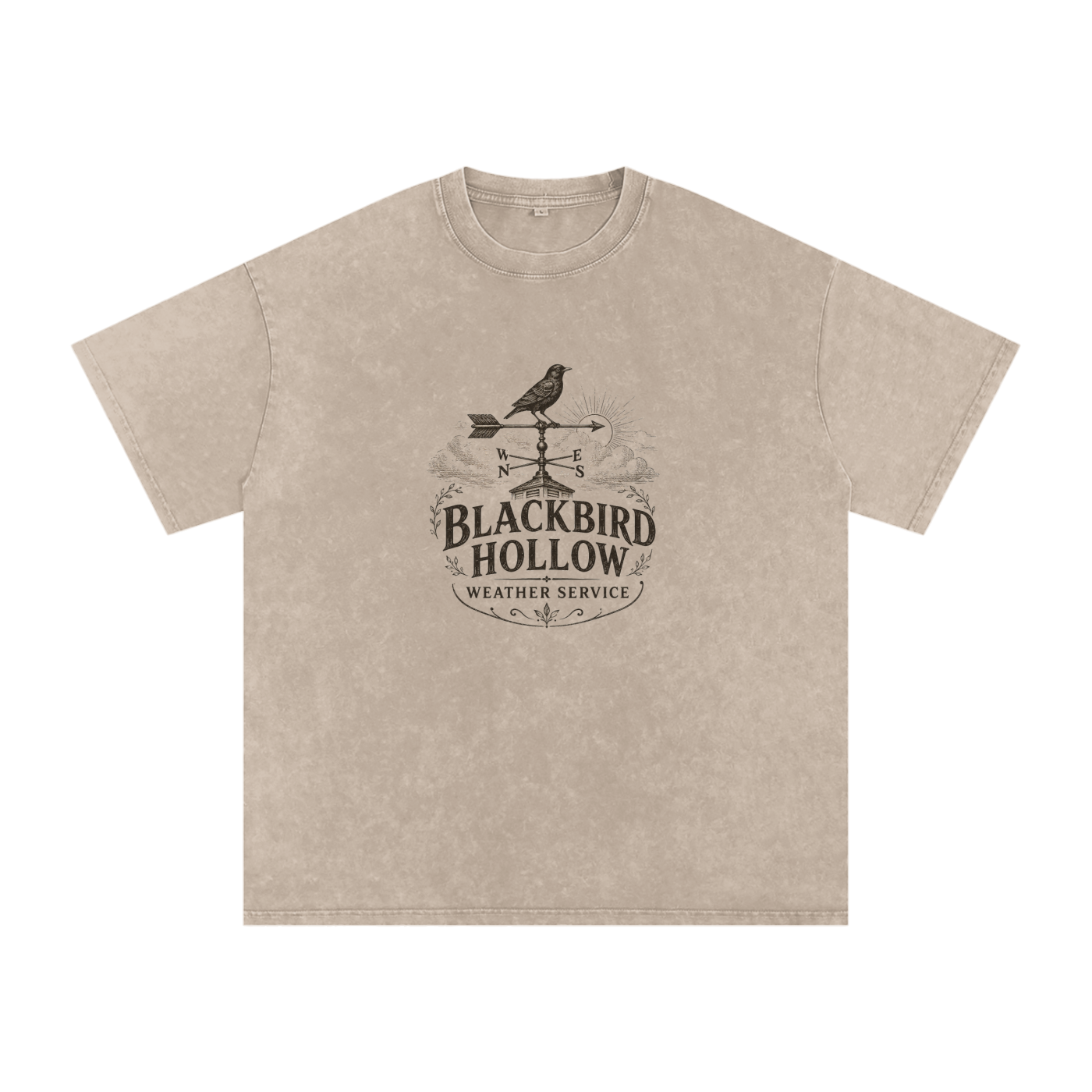 Blackbird Hollow Weather Service Tee — Snow Wash