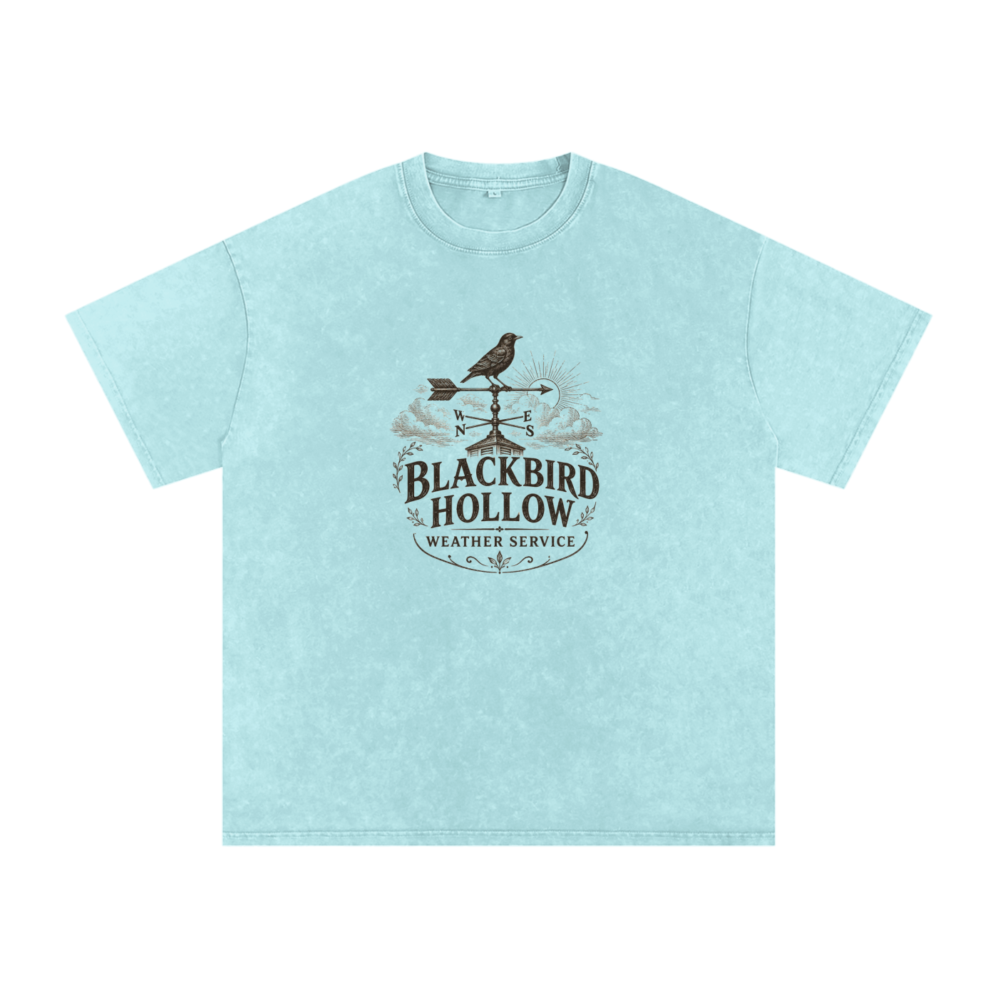 Blackbird Hollow Weather Service Tee — Snow Wash