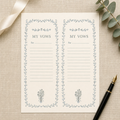 My Vows cards printable styled on a desk
