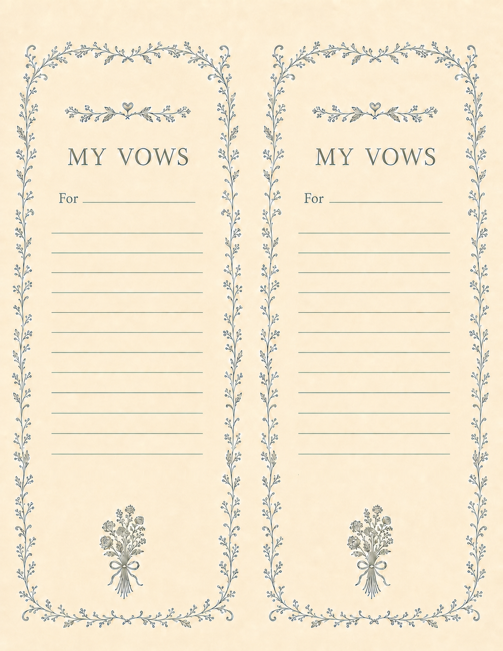 My Vows cards full page