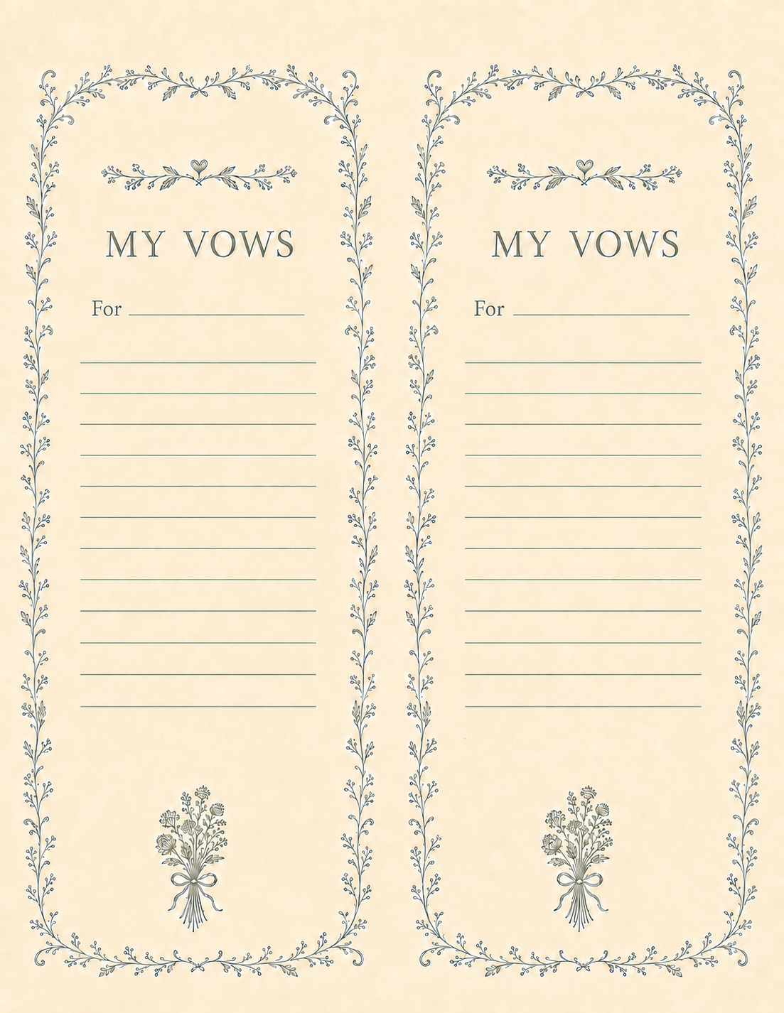 My Vows cards full page
